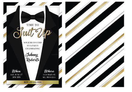 Suit and Tie- Invitations  $25.00
