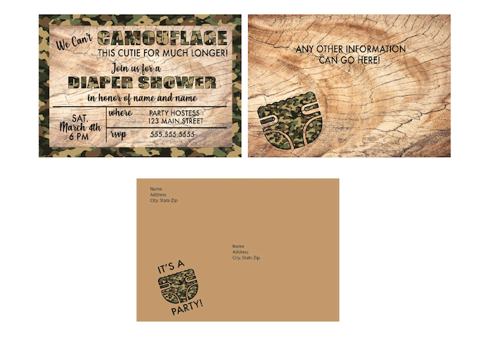 Camo this Cutie  - Invitations - $25