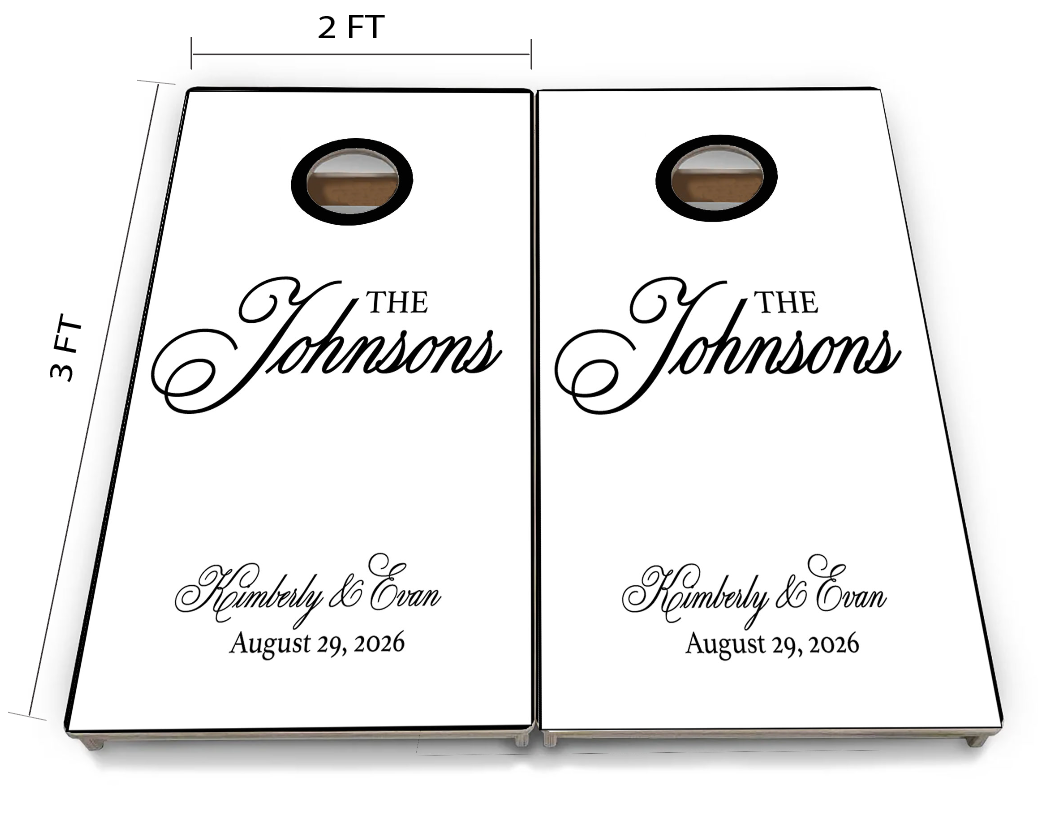 Cornhole Boards - Elegant Script