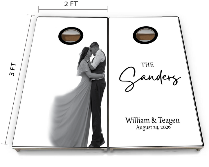 Cornhole Boards - Black and White Photo