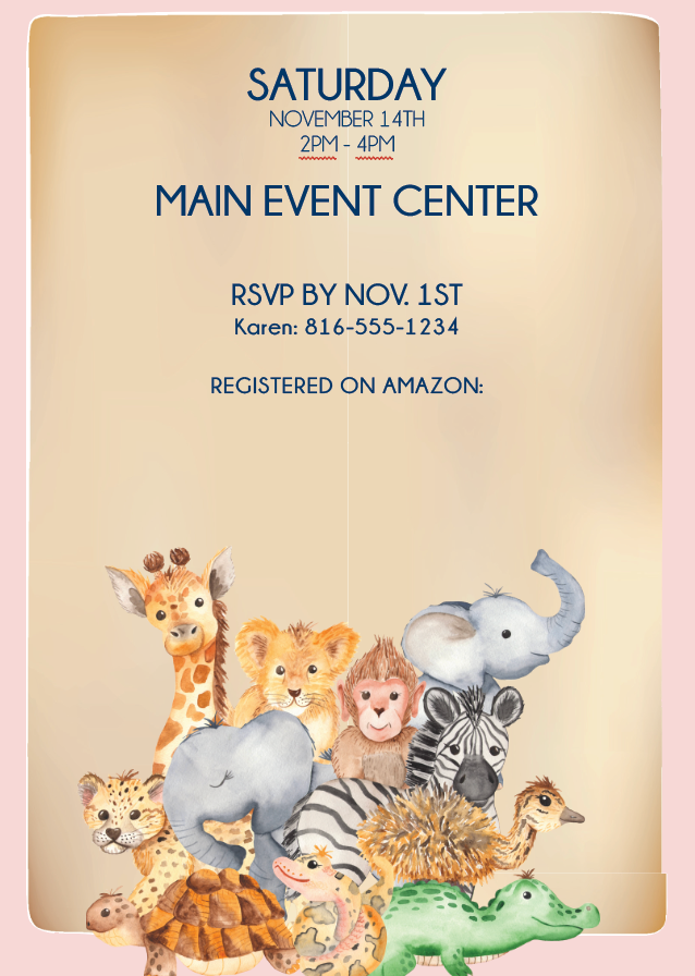 Wild One is on the Way -  Invitations