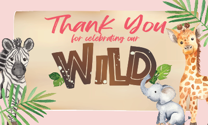 Wild One is on the Way -  Thank you cards