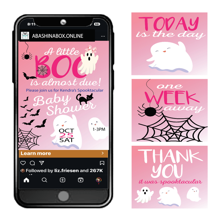 A little Boo is almost Due -  Digital Graphics  (Pink)