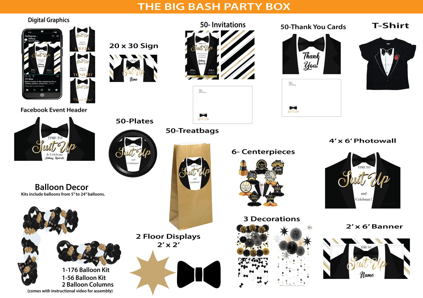 Suit and Tie -The Big Bash Party Box