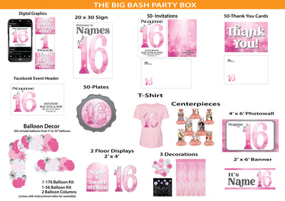 Sweet Sparkly 16 - Big Bash Party Box