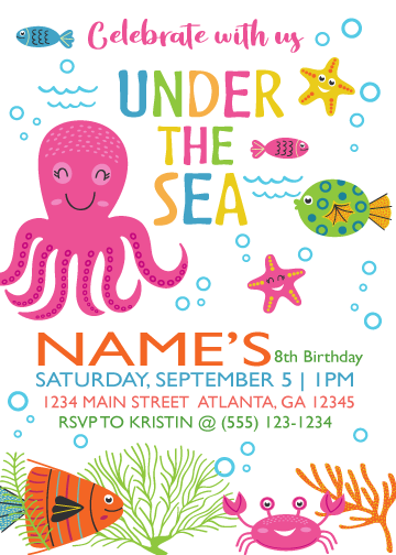 Under the Sea - Invitations  $25.00