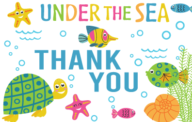Under the Sea - Thank you cards - $20.00