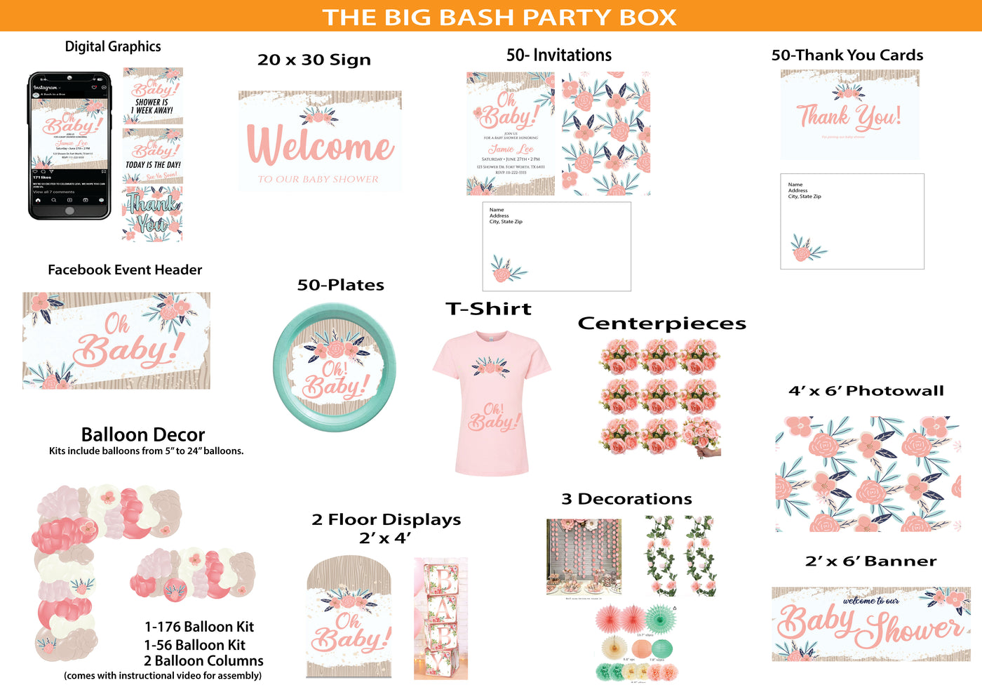 Boho Oh Baby -Big Bash Party Box