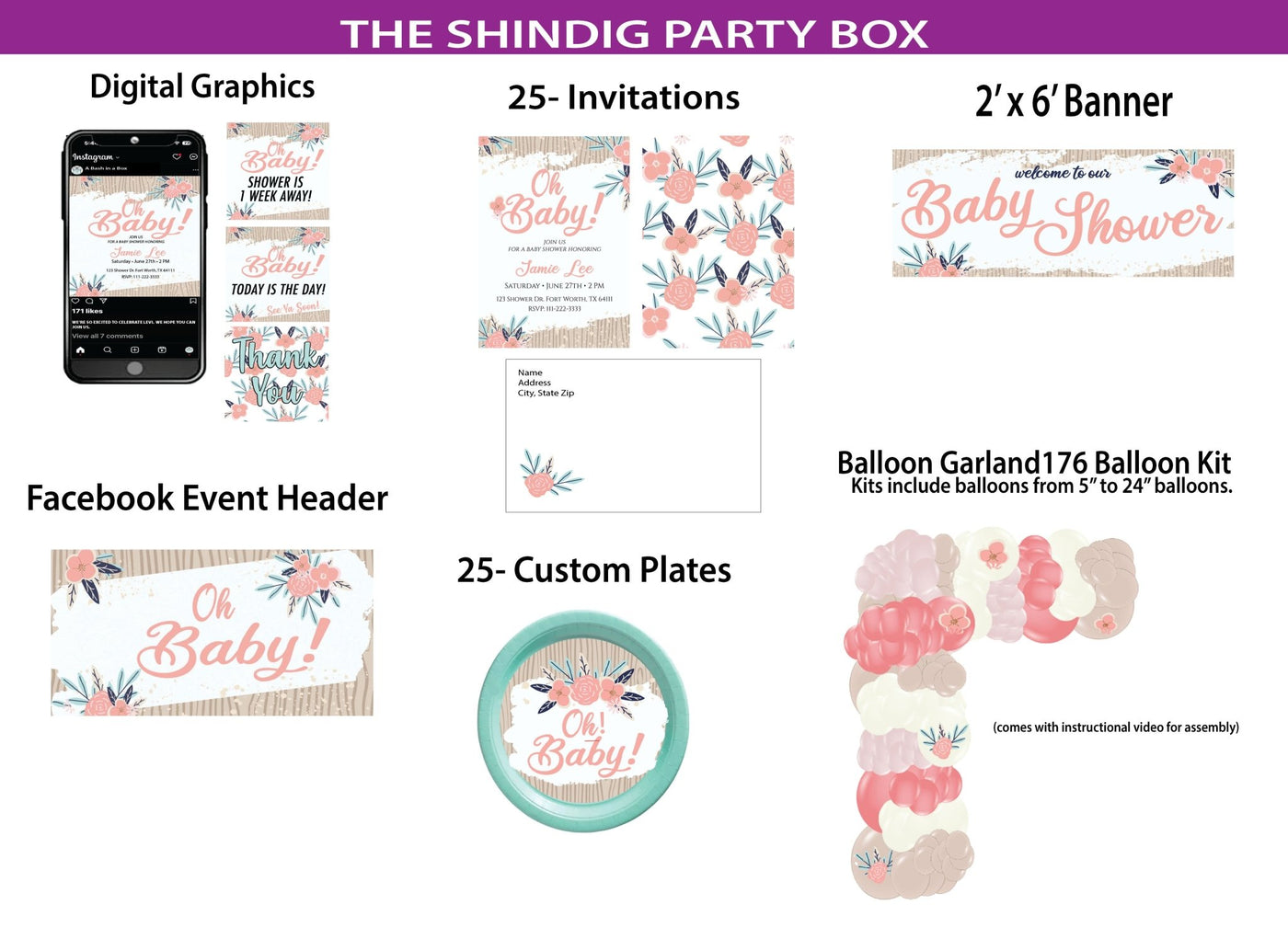 Boho Oh Baby - Shindig Party Box - A Bash In A Box