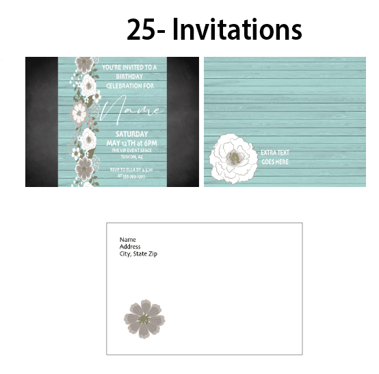 Boho - Teal and Silver - Celebration Party Box - A Bash In A Box