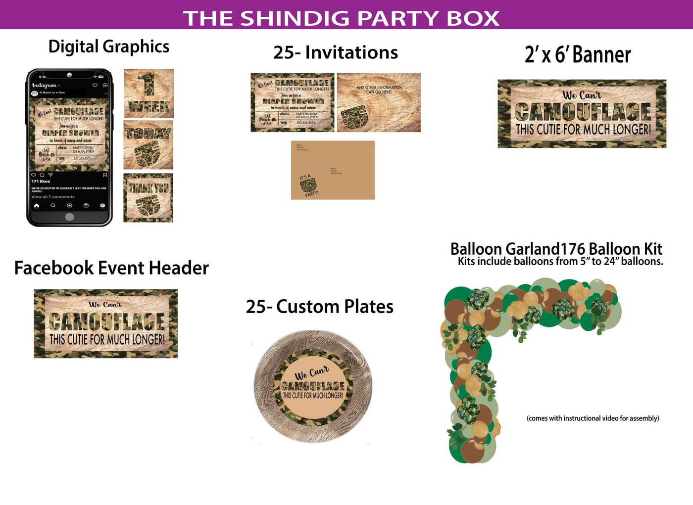 Camo this Cutie - Shindig Party Box - A Bash In A Box