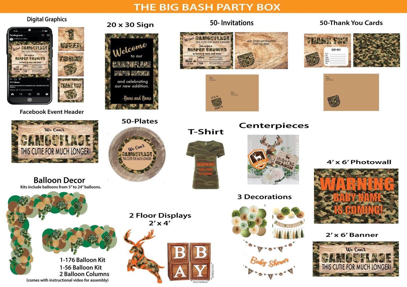 Camo this Cutie - The Big Bash Party Box - A Bash In A Box