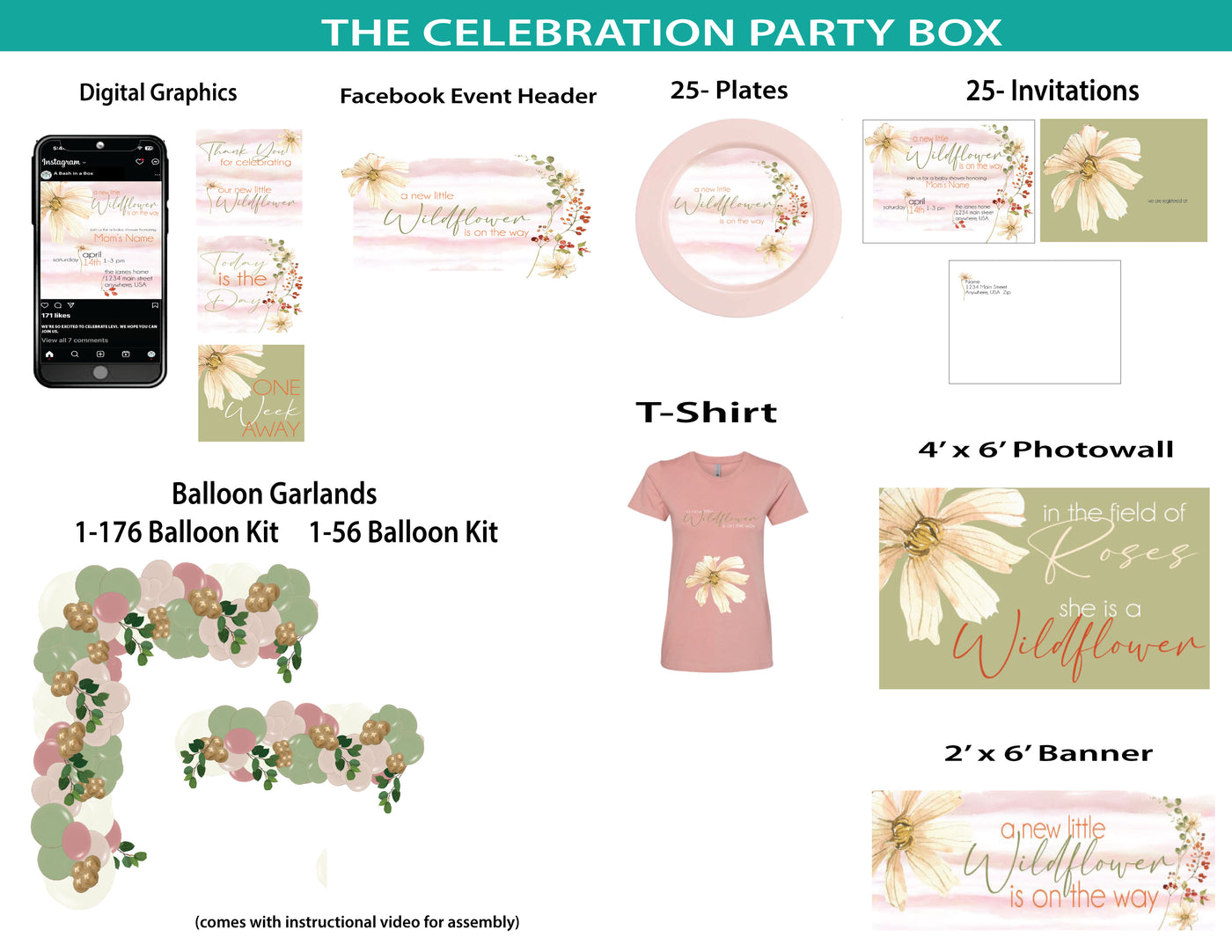 A Wildflower is on the Way -Celebration Party Box