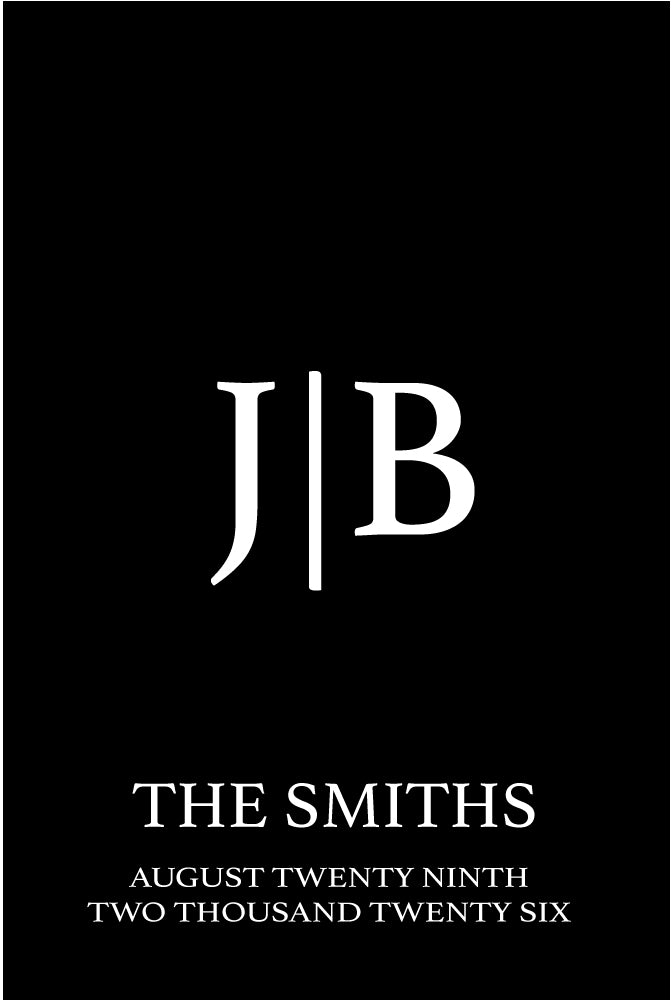 Cornhole Boards - Initials Black and White