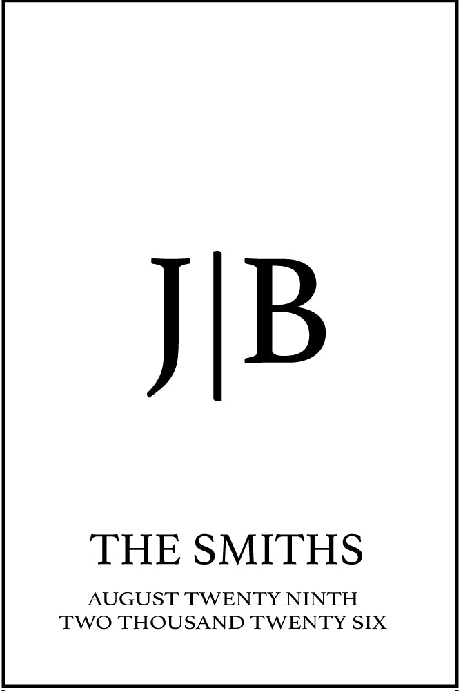 Cornhole Boards - Initials Black and White
