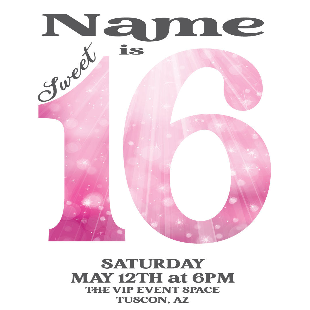 Sweet Sparkly 16 Birthday Box