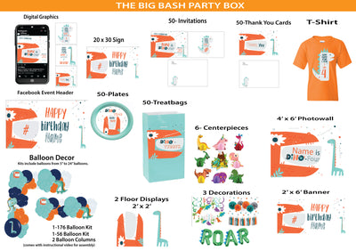 Dino four -The Big Bash Party Box