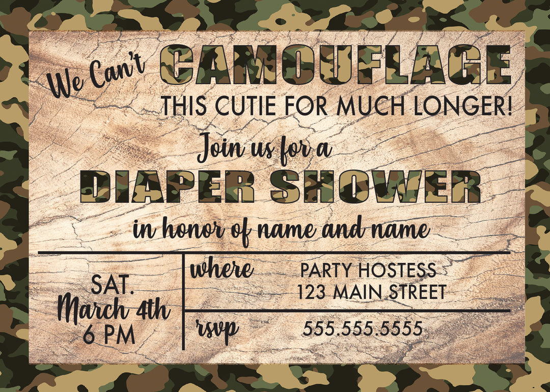 Camo this Cutie  - Invitations - $25