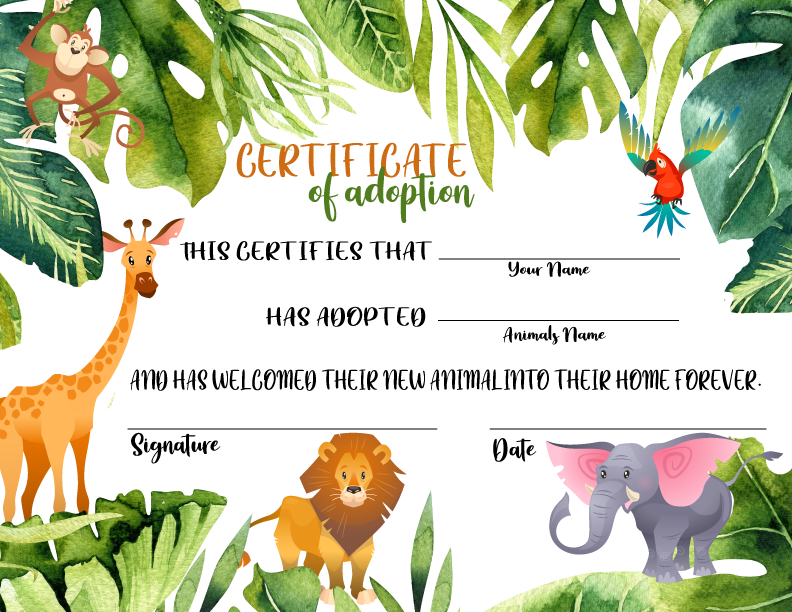 Young, Wild and Three - Adoption Certificates $10.00
