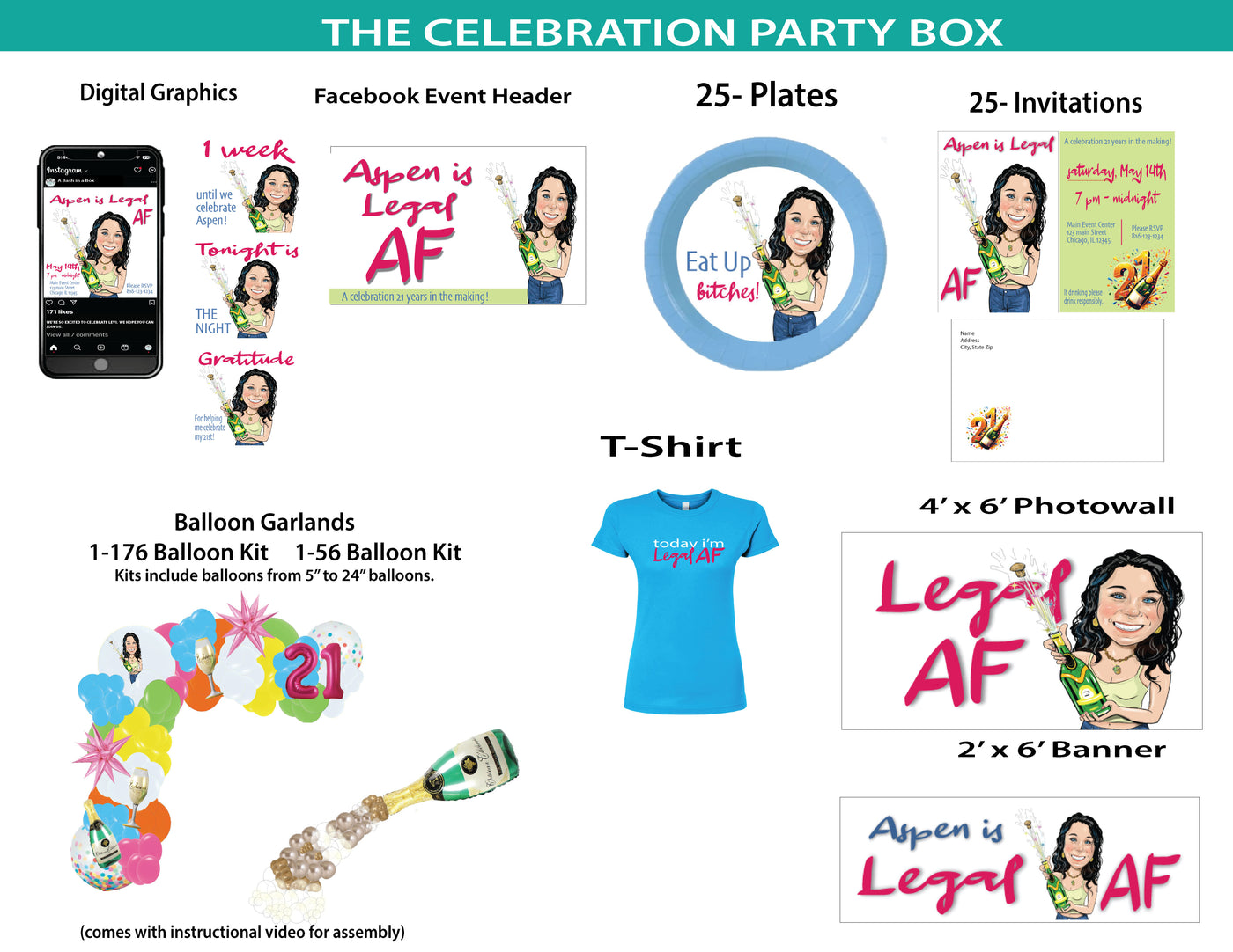 Legal AF- Caricature Celebration Party Box