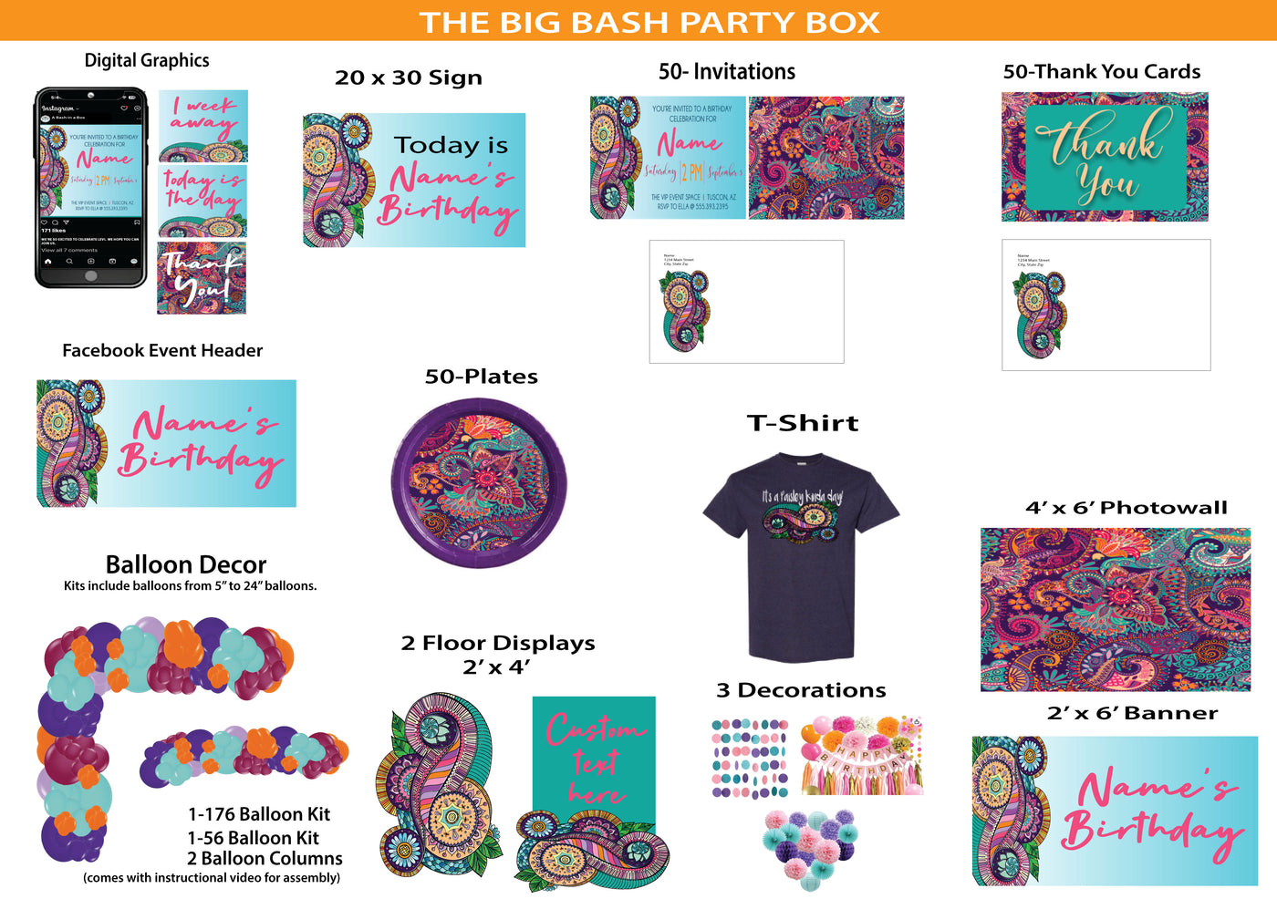 Paisley -The Big Bash Party Box