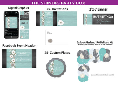 Boho- Teal and Silver - Shindig Party Box