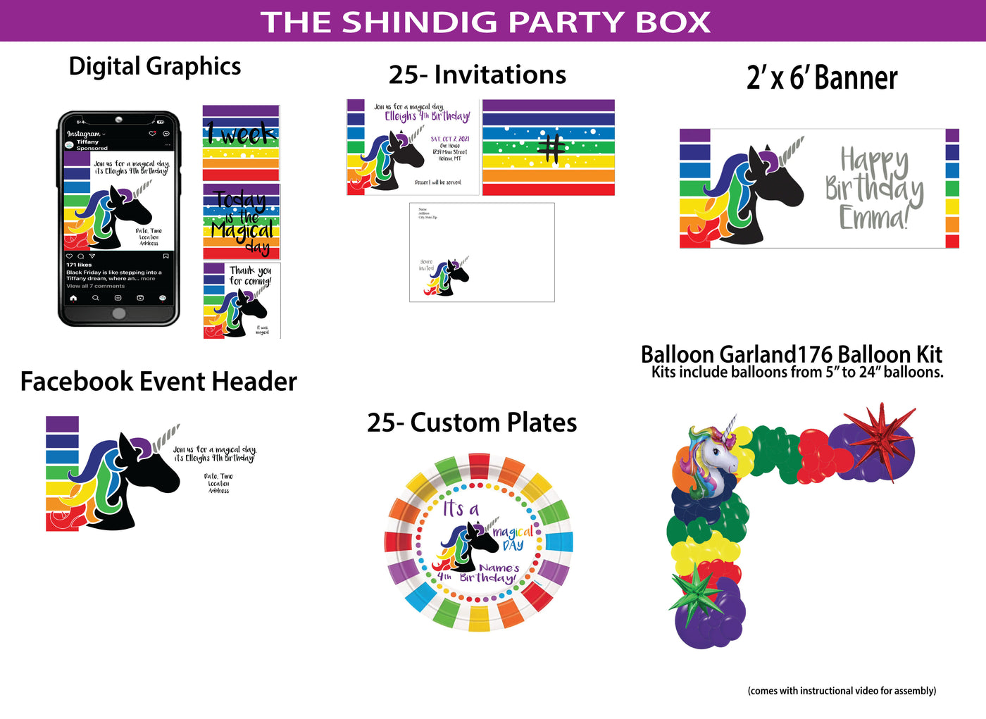 Unicorn -Shindig Party Box