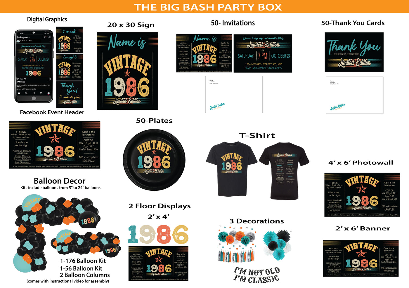 Vintage -Big Bash Party Box
