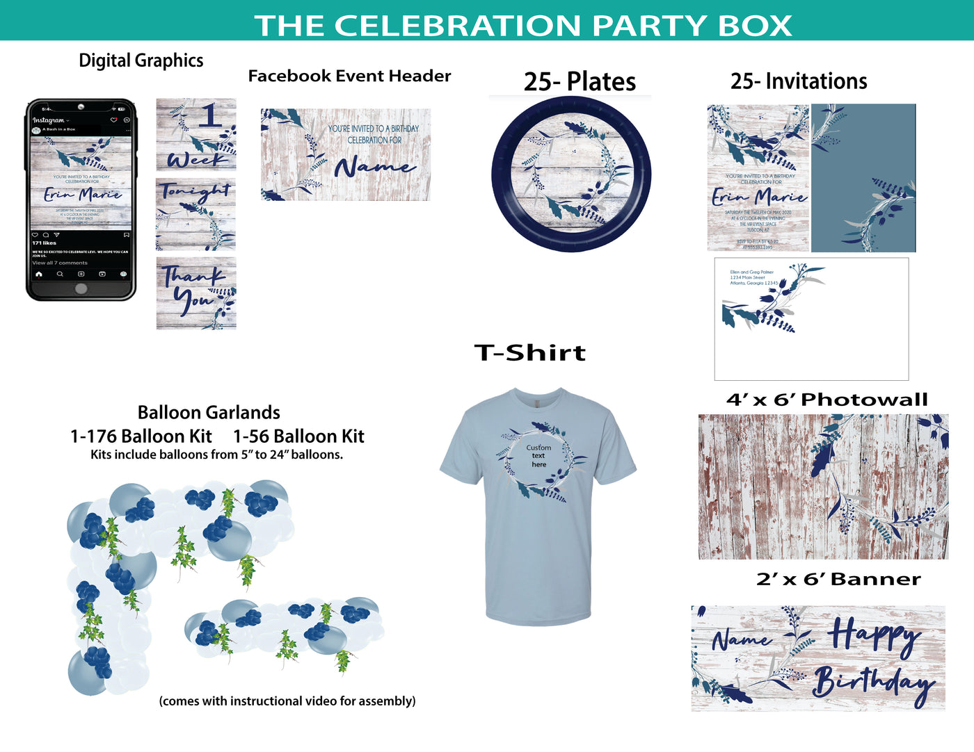 White Barnwood -Celebration Party Box