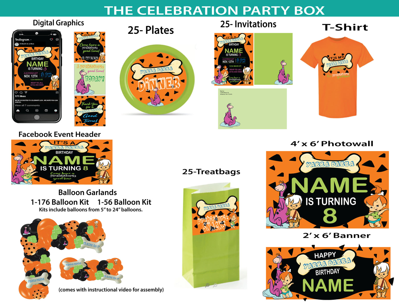 Yabba Dabba Birthday -Celebration Party Box