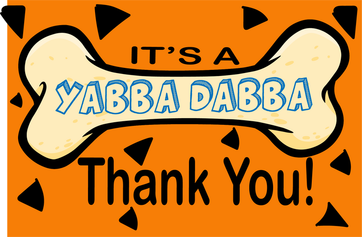 Yabba Dabba - Thank you cards - $20.00