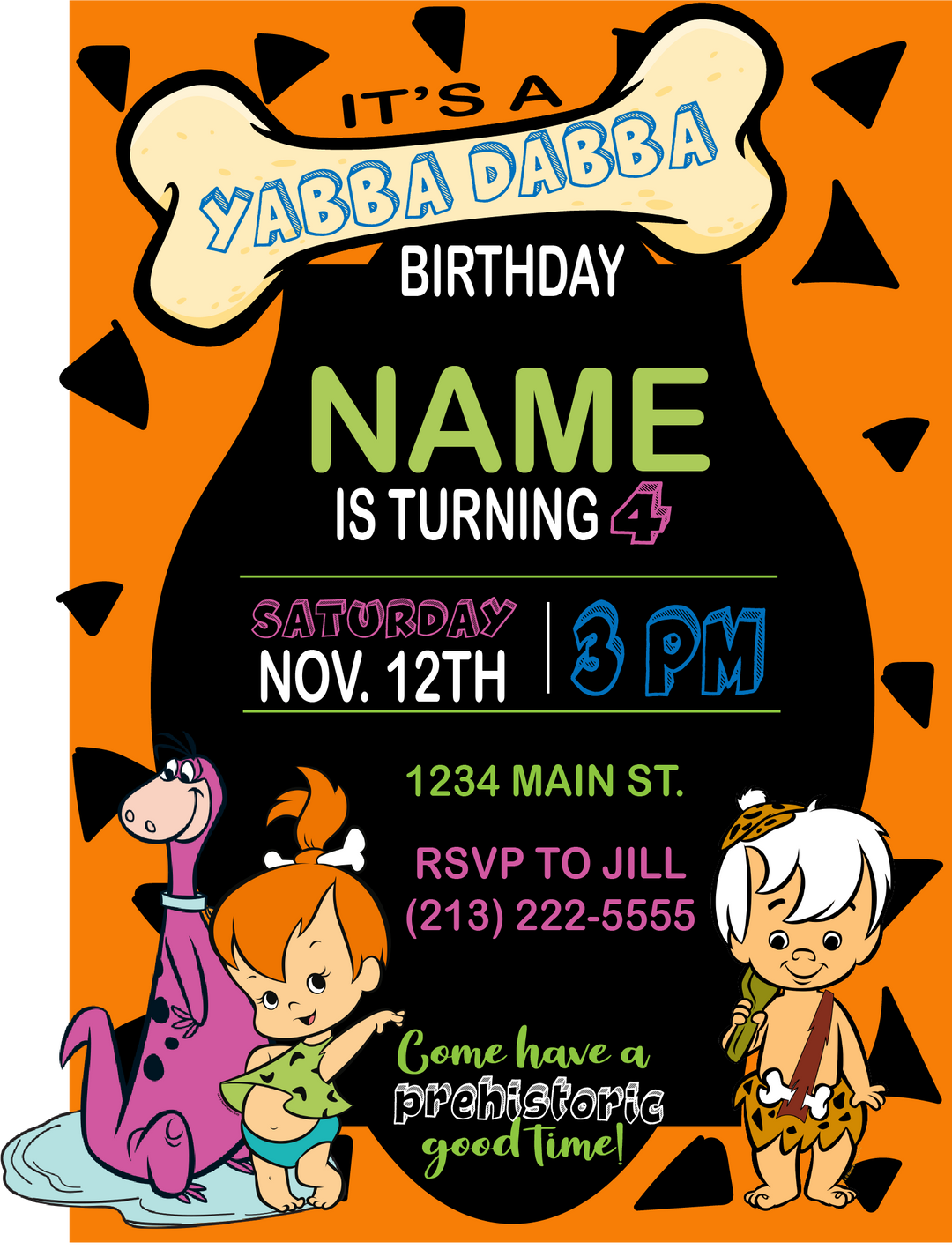Yabba Dabba - Invitations  $25.00