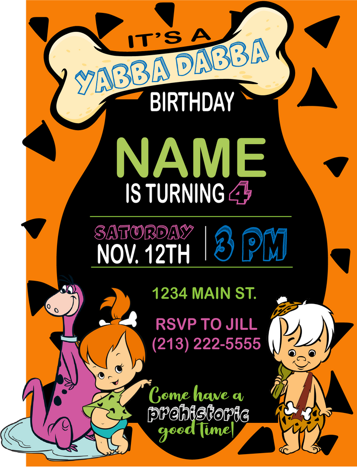 Yabba Dabba - Invitations  $25.00