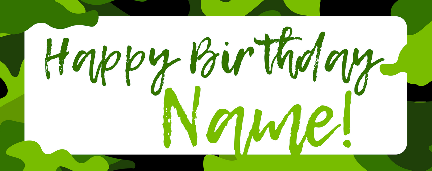 Green Camo Birthday Banner